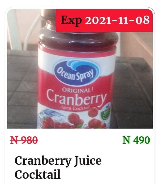 Cranberry Juice- 50% Off Price Discount!